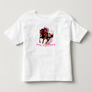 Gallop Towards Victory. Elegant Horse Portrait wit Toddler T-Shirt