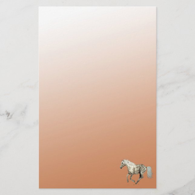 Galloping Appaloosa Horse Pastel Stationery (Front)