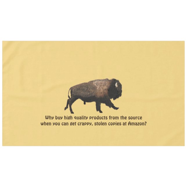 Galloping Bison - Beware Tablecloth (Front (Horizontal))