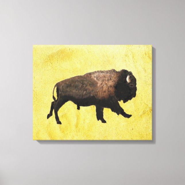 Galloping Bison Canvas Print (Front)