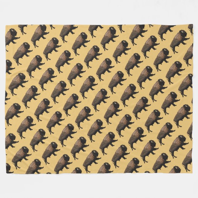 Galloping Bison Fleece Blanket (Front (Horizontal))