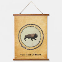 Galloping Bison On Old Paper
