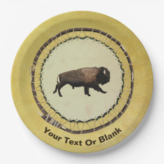 Galloping Bison Paper Plate