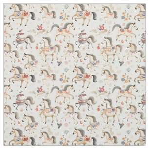 Galloping Carousel: Whimsy Horse Fabric