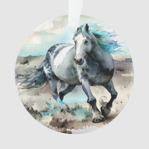 Galloping Draught Horse Watercolour Ornament