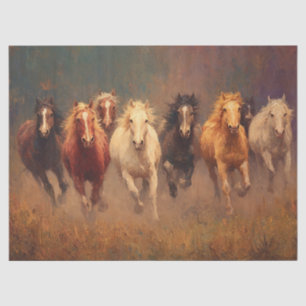 Galloping Freedom Horses Decoupage Tissue Paper