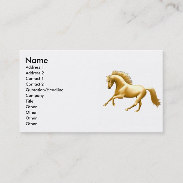 Galloping Golden Horse Business Card (Front)