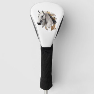 Galloping Grace White Horse Art Golf Head Cover