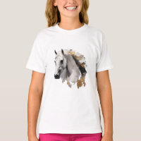 Galloping Grace White Horse Art