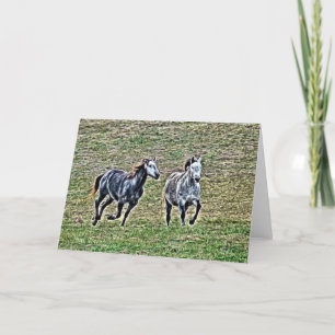 Galloping Grey Horses all occasions Card