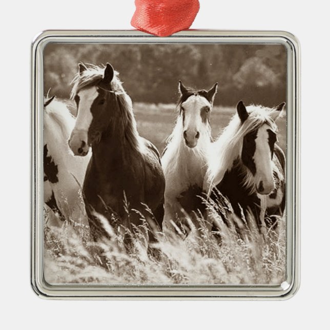 ***GALLOPING GROUP OF HORSES*** CHRISTMAS ORNAMENT (Front)
