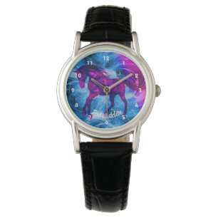 Galloping Horse Animal Art Personalised Watch