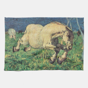Galloping Horse by Giovanni Segantini, Vintage Art Tea Towel