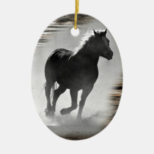 Galloping Horse Ceramic Tree Decoration