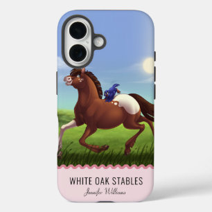 Galloping Horse Customisable Monogram iPhone 16 Case