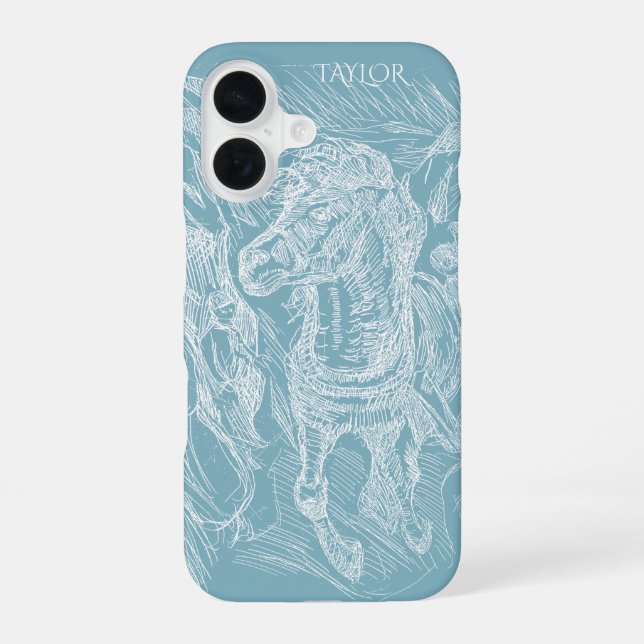 Galloping Horse – Edvard Munch – Personalised  iPhone 16 Case (Back)