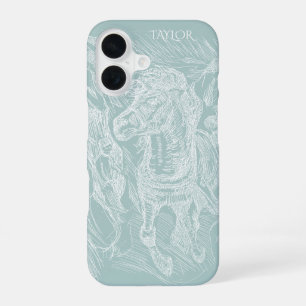 Galloping Horse – Edvard Munch – Personalized iPhone 16 Case