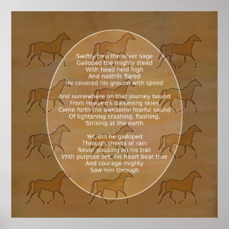 Galloping Horse Motivational Poem Poster