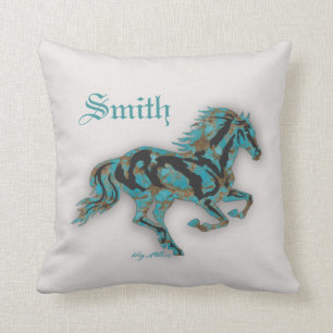 Galloping Horse Throw Pillow