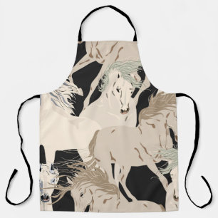 Galloping horse vintage seamless pattern. Square b Apron