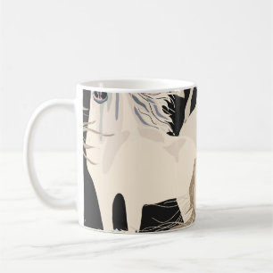 Galloping horse vintage seamless pattern. Square b Coffee Mug