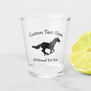 Galloping Horse Watercolor Silhouette Shot Glass