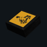 Galloping Horse Wild and Free Gift Box<br><div class="desc">A fantastic illustration of a galloping horse. This horse is a golden chestnut brown colour with a black mane and tail. He can be seen galloping fast with clouds of dust being kicked up by his heels. His mane and tail flying in the breeze. Great for horse lovers.</div>