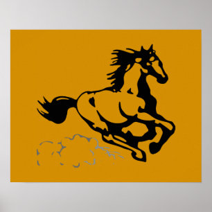 Galloping Horse Wild and Free Poster