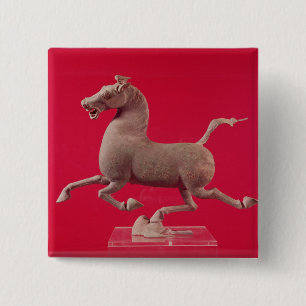 Galloping horse with one Hoof Resting on a 15 Cm Square Badge