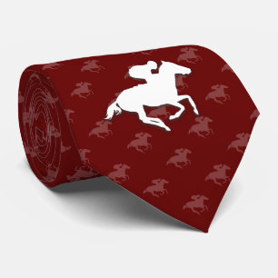 Galloping Horseman Dark Red Sports Gifts Tie