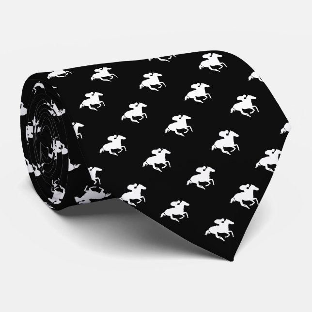 Galloping Horseman Pattern | Derby Tie (Rolled)