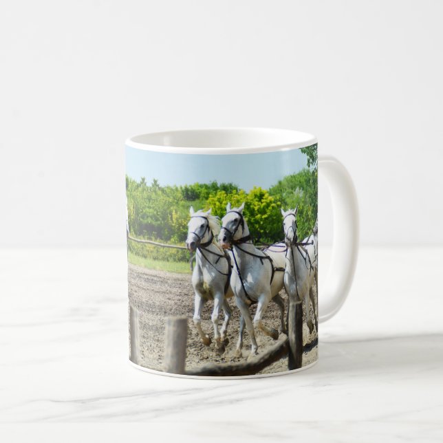 Galloping horses animals coffee mug (Front Right)