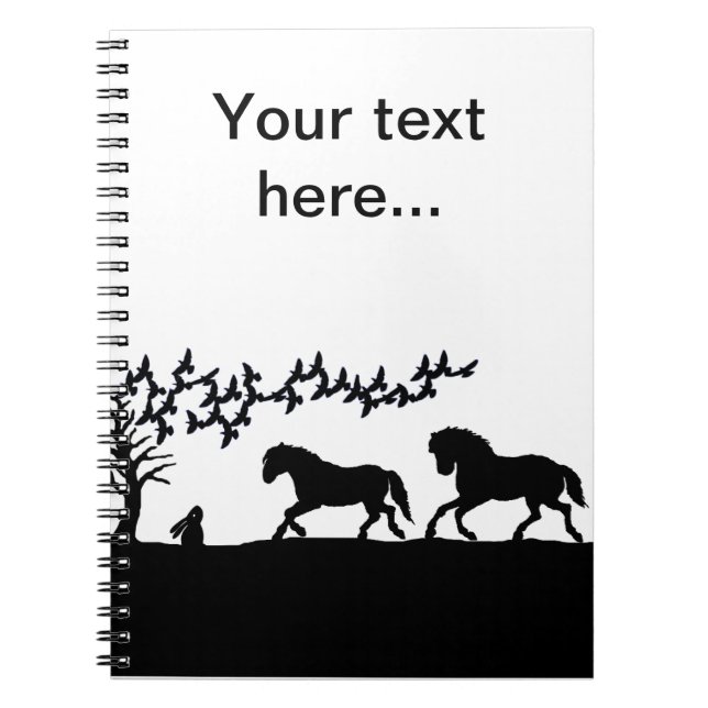 Galloping horses in a country scene notebook (Front)