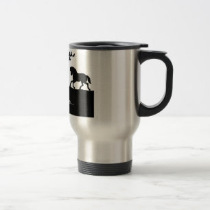 Galloping horses in a country scene travel mug