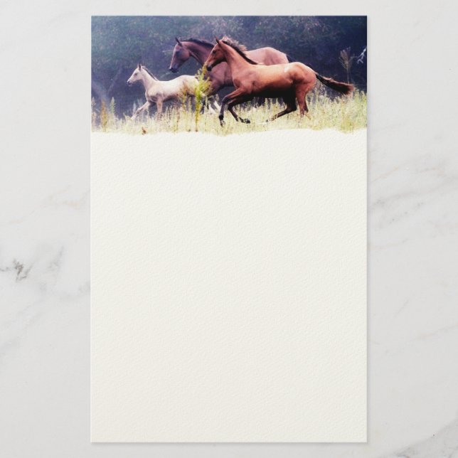 Galloping Horses Photography Stationery (Front)