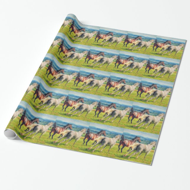 Galloping Horses Wrapping Paper (Unrolled)