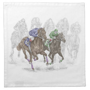 Galloping Race Horses Napkin