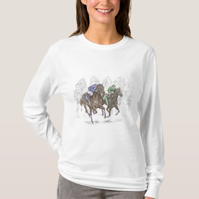 Galloping Race Horses T-Shirt (Front)