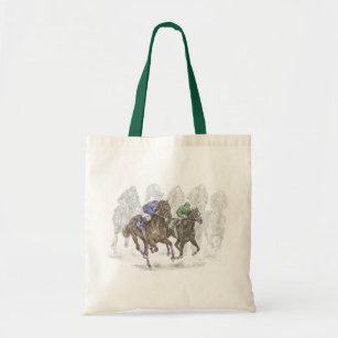 Galloping Race Horses Tote Bag