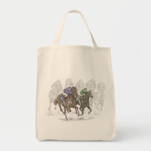 Galloping Race Horses Tote Bag (Front)