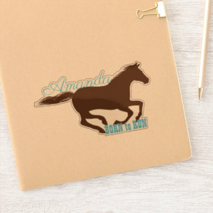 Galloping running horse silhouette personalised