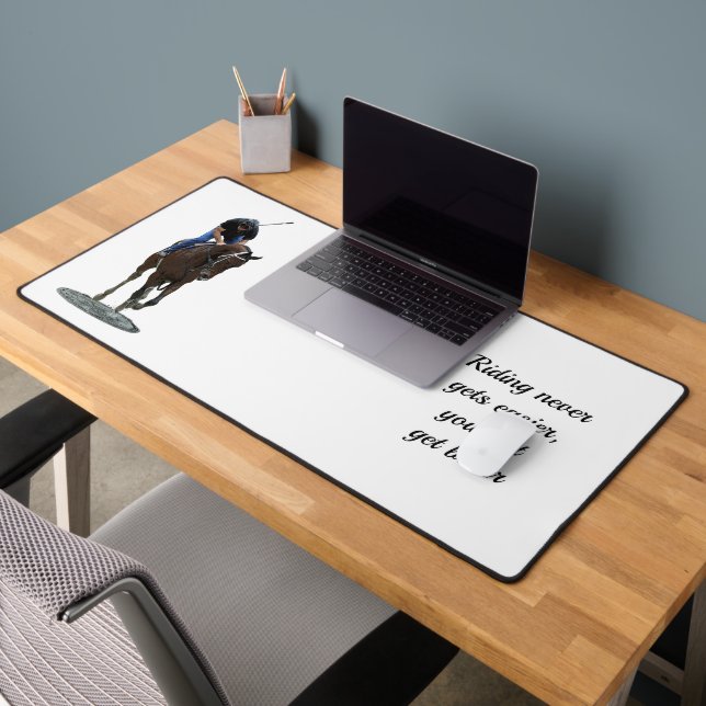 Galloping Thoroughbred Horse And Rider Desk Mat (Office 2)