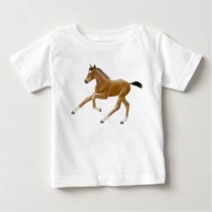 Galloping Thoroughbred Horse Foal Baby Shirt