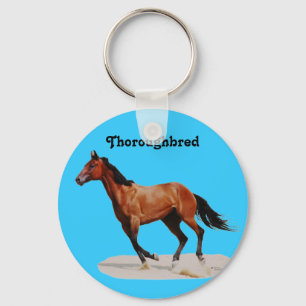 Galloping Thoroughbred Keychain