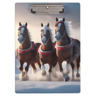 Galloping Through the Snow: Santa’s Magical Horses Clipboard