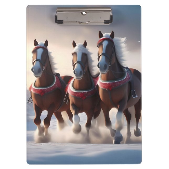 Galloping Through the Snow: Santa’s Magical Horses Clipboard (Front)