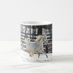 Galloping White Horse Coffee Mug