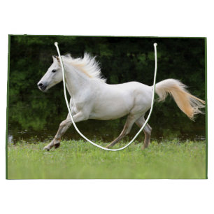 Galloping White Horse Large Gift Bag