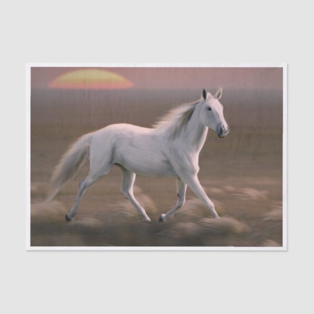 Galloping White Horse Tissue Paper (Front)