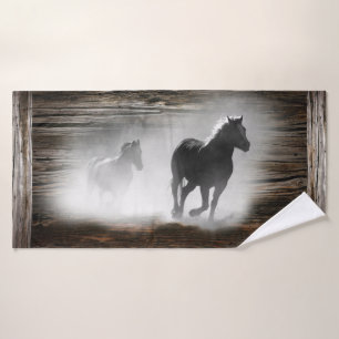 Galloping Wild Horses Bath Towel Set